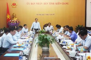 Phó Tổng Thanh tra Đặng Công Huẩn làm việc tại Kiên Giang