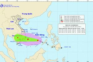 Áp thấp nhiệt đới trên Biển Đông đã mạnh lên thành cơn bão số 14