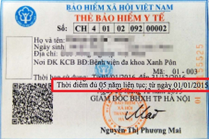 Chấn chỉnh việc không ghi quyền lợi cho người có trên 5 năm tham gia BHYT