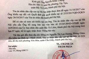 Người dân khởi kiện quận Bắc Từ Liêm 