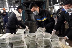 Phú Thọ tiến hành tiêu hủy 300 bánh heroin là tang vật vụ án