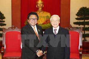 Tổng Bí thư Nguyễn Phú Trọng tiếp Chủ tịch Thượng viện Indonesia