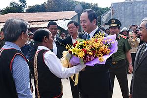Chủ tịch nước Trần Đại Quang thăm và chúc Tết tại Kon Tum