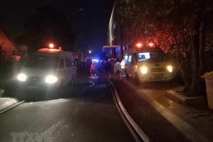 Hiện trường vụ cháy chung cư cao cấp Carina ở Thành phố Hồ Chí Minh