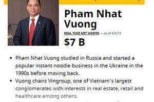Lộ khối tài sản, Phạm Nhật Vượng có 7 tỷ USD: Top 100 giàu nhất hành tinh
