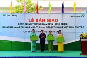Bàn giao Trường Mầm non Hưng Thạnh do Vietcombank tài trợ