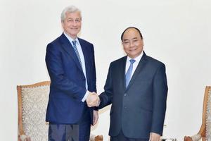 Thủ tướng Nguyễn Xuân Phúc tiếp Chủ tịch Tập đoàn JP. Morgan