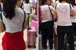 Buộc du khách Trung Quốc cởi bỏ áo in hình lưỡi bò