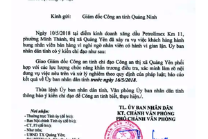 Tạm giữ đối tượng hành hung nhân viên bán xăng 
