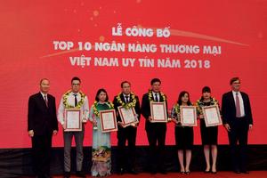 Vietcombank tiếp tục được bình chọn là ngân hàng uy tín nhất