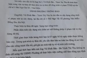 Xung quanh một vụ việc vi phạm trật tự xây dựng