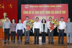 Công bố quyết định bổ nhiệm hai Phó trưởng Ban Dân vận Trung ương