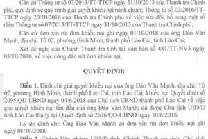  Đình chỉ giải quyết khiếu nại lần hai đối với ông Đào Văn Mạnh