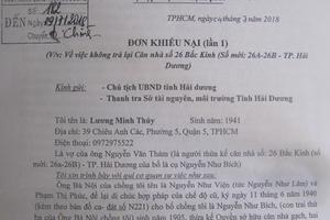 Hải Dương: Chậm giải quyết đơn khiếu nại của bà Thúy  