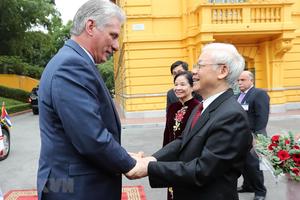Hình ảnh Tổng Bí thư, Chủ tịch nước đón Chủ tịch Cuba thăm Việt Nam