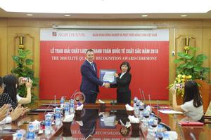 Agribank nhận Giải Chất lượng thanh toán xuất sắc năm 2018 do J.P.Morgan trao tặng