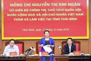 Chủ tịch Quốc hội Nguyễn Thị Kim Ngân làm việc tại Thái Bình