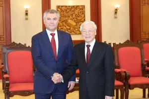 Tổng Bí thư, Chủ tịch nước Nguyễn Phú Trọng tiếp Chủ tịch Duma Quốc gia Nga V.V.Volodin