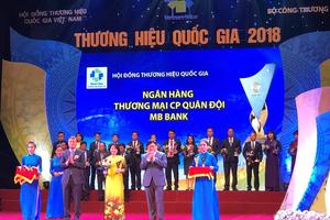 MB: 1 trong 4 ngân hàng đạt thương hiệu quốc gia năm 2018