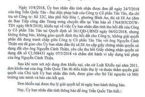 Bình Dương: Chậm giải quyết đơn khiếu nại của ông Tân