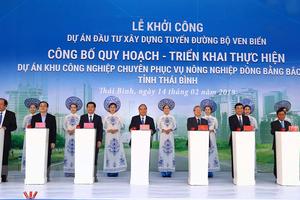 Thủ tướng dự khởi công một số dự án kinh tế trọng điểm ở Thái Bình
