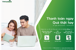 Vietcombank dành 1,3 tỷ ưu đãi khách hàng sử dụng dịch vụ ngân hàng điện tử 