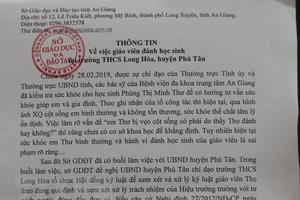 Kết luận về vụ học sinh phản ánh bị thầy giáo đánh vẹo cột sống