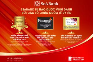 SeABank được vinh danh “Thương hiệu xuất sắc trong lĩnh vực tiết kiệm ngân hàng 2018”
