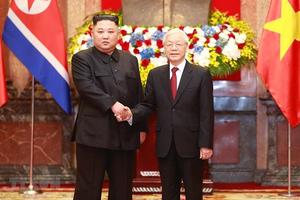 Tổng Bí thư, Chủ tịch nước đón, hội đàm với Chủ tịch Triều Tiên