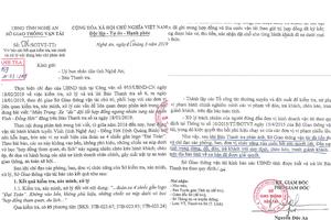 Sở GTVT Nghệ An báo cáo kết quả kiểm tra, xử lý 