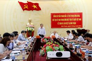 Chủ tịch Ủy ban Trung ương MTTQ Việt Nam làm việc tại Bình Thuận
