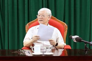 Tổng Bí thư, Chủ tịch nước Nguyễn Phú Trọng chủ trì họp lãnh đạo