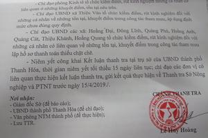 Hàng loạt Chủ tịch xã ở TP Thanh Hóa bị kiểm điểm