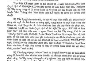 Đoàn thanh tra bị lập biên bản ở Vĩnh Phúc: Bộ Xây dựng lên tiếng
