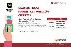 Agribank: “Giao dịch ngay – Nhanh tay trúng lớn cùng WU” 