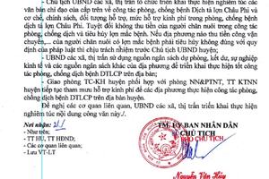 Cấm thu tiền khi tiêu hủy lợn dịch tả châu Phi