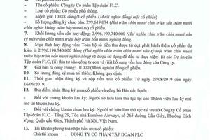 Thông báo phát hành cổ phiếu ra công chúng