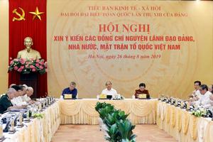 Tiểu ban Kinh tế-Xã hội tổ chức xin ý kiến các vị nguyên lãnh đạo