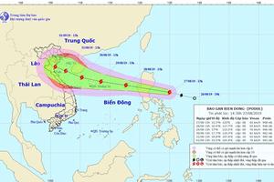 Bão Podul di chuyển nhanh, sáng 28/8 sẽ đi vào Biển Đông
