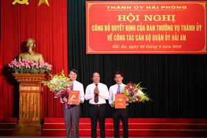Điều động cán bộ làm Bí thư quận Hải An, Chủ tịch quận Kiến An