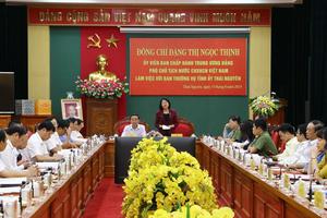 Phó Chủ tịch nước Đặng Thị Ngọc Thịnh làm việc tại tỉnh Thái Nguyên 