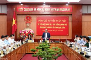 Thủ tướng đề nghị Lạng Sơn phát triển kinh tế đối ngoại kết hợp với giữ gìn quốc phòng an ninh