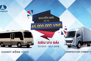 Siêu ưu đãi giảm giá 65 triệu khi mua xe Vinamotor Đồng Vàng trong tháng 11