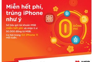 “Miễn hết phí, trúng Iphone như ý" khi giao dịch trên Ngân hàng điện tử của MSB 