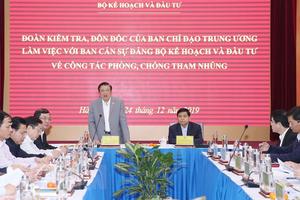 Kiểm tra công tác phòng, chống tham nhũng tại Bộ Kế hoạch và Đầu tư