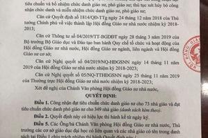 Danh sách tân giáo sư giảm 1 người