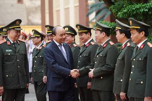 Thủ tướng kiểm tra công tác của lực lượng Cảnh vệ Công an nhân dân 