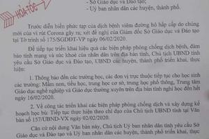 Lai Châu: Học sinh nghỉ học đến 16/2 để phòng, chống dịch nCoV