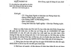 Kiên Giang: Học sinh nghỉ thêm 1 tuần để phòng, chống dịch nCoV