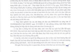 Học sinh, sinh viên, học viên ĐHQGHN nghỉ học đến hết 09/2